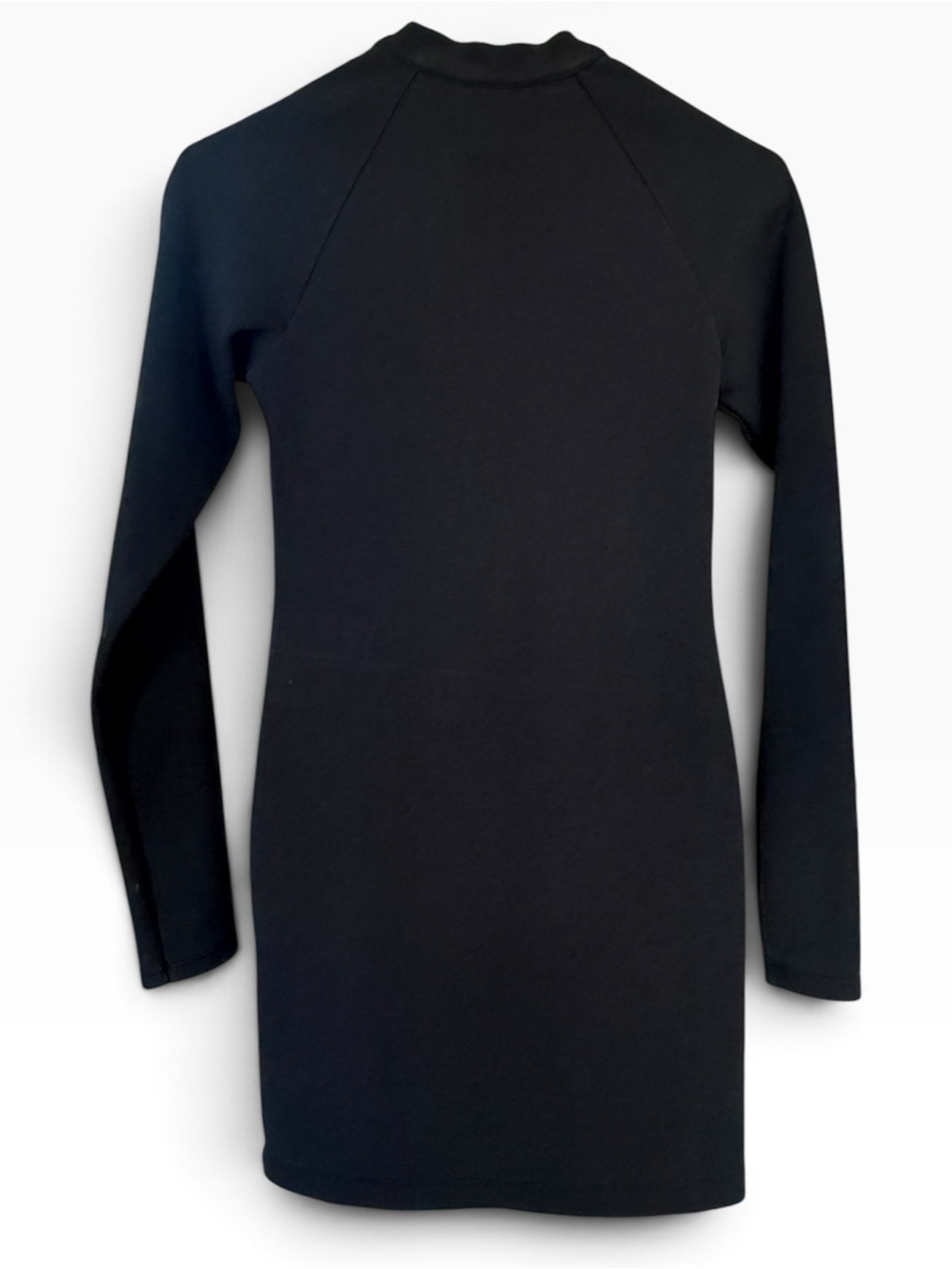 Nike Black Long Sleeve Half-Zip Sport Dress with White Swoosh - Picture 7 of 9